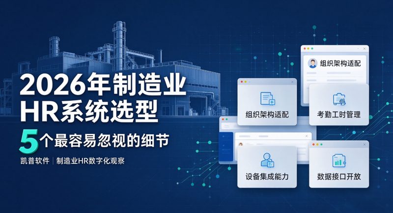 2026年制造业HR系统选型 5 个最容易忽视的细节