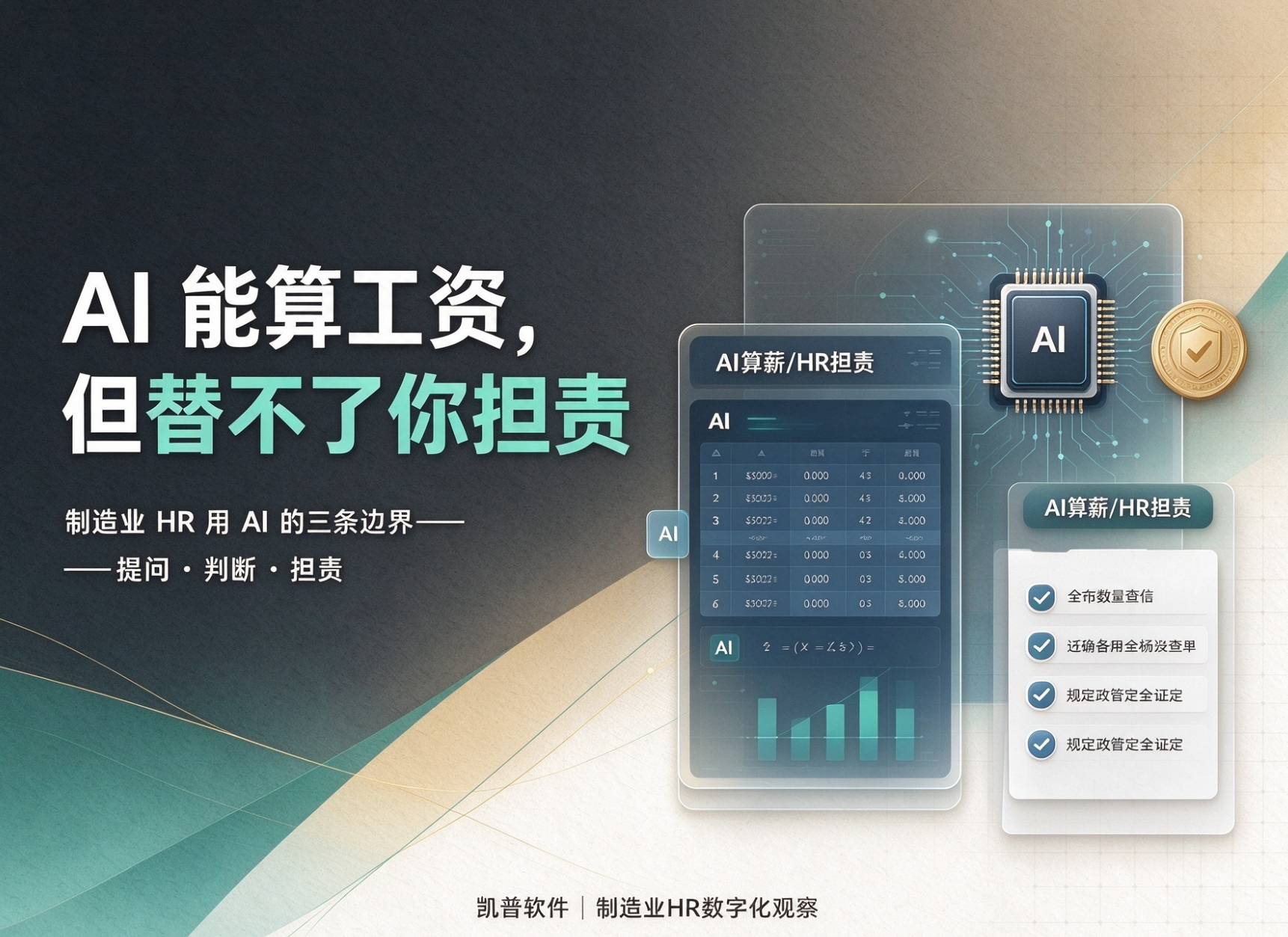 AI 能算工资，但替不了你担责 制造业 HR 用 AI 的三条边界——提问 · 判断 · 担责
