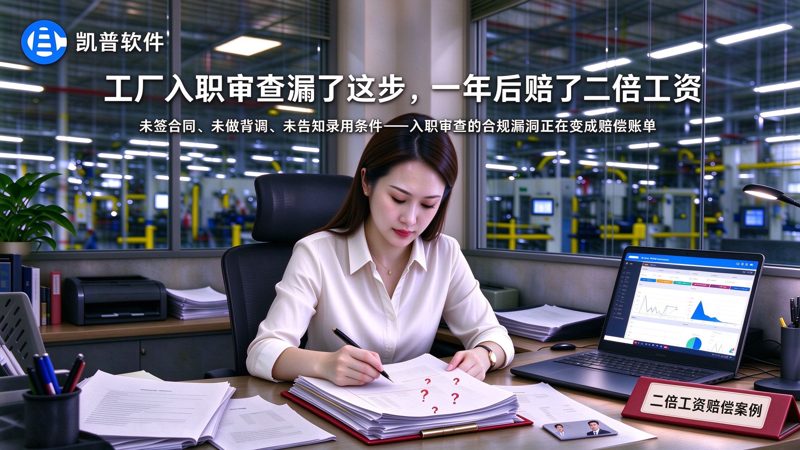 工厂入职审查漏了这步，一年后赔了二倍工资